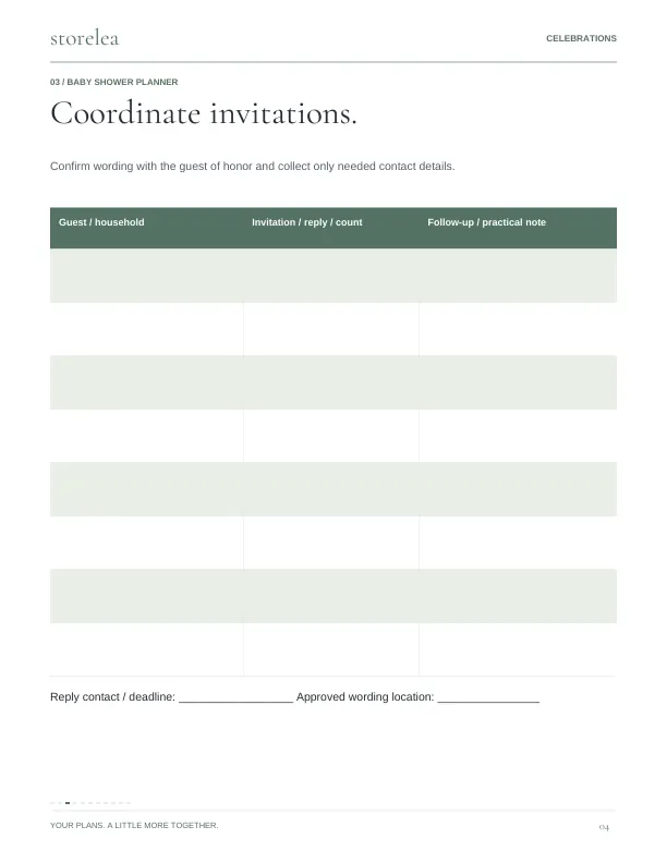 Page 4 of The Baby Shower Planner