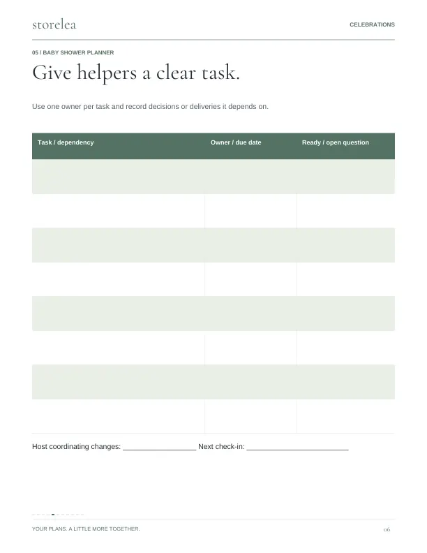 Page 6 of The Baby Shower Planner