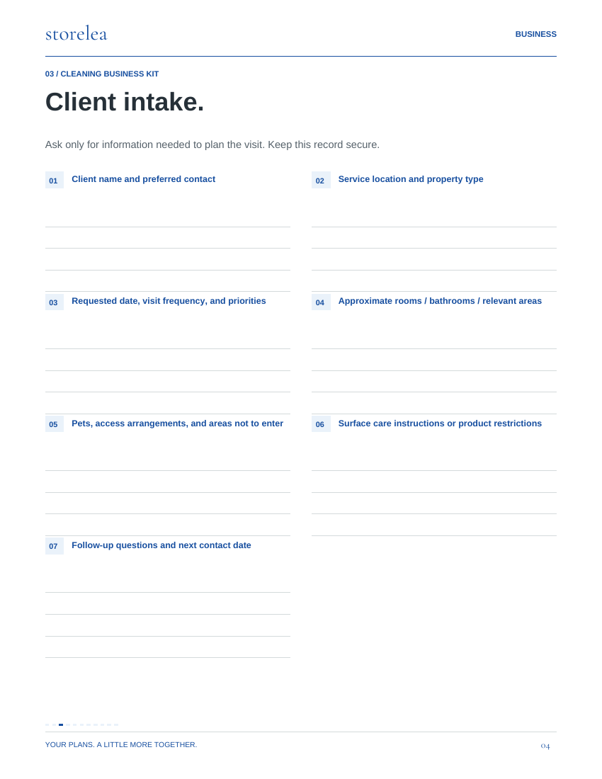 Page 4 of The Cleaning Business Kit
