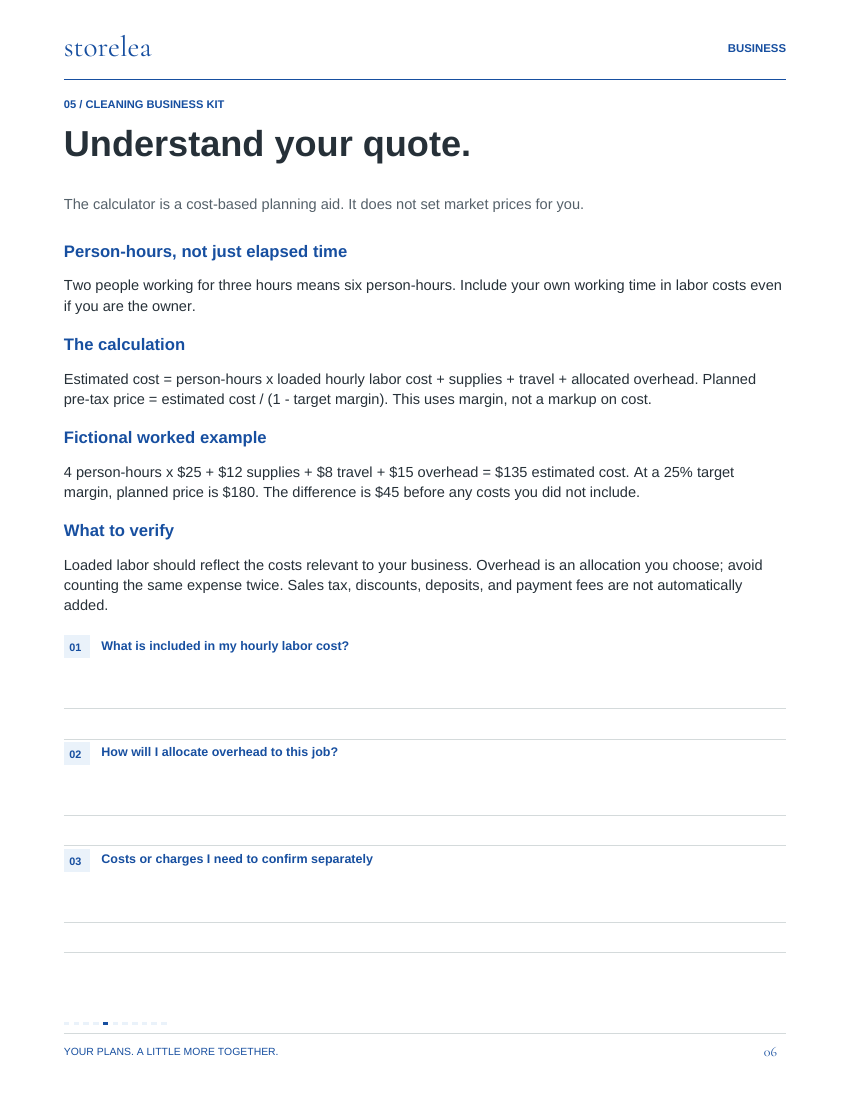 Page 6 of The Cleaning Business Kit
