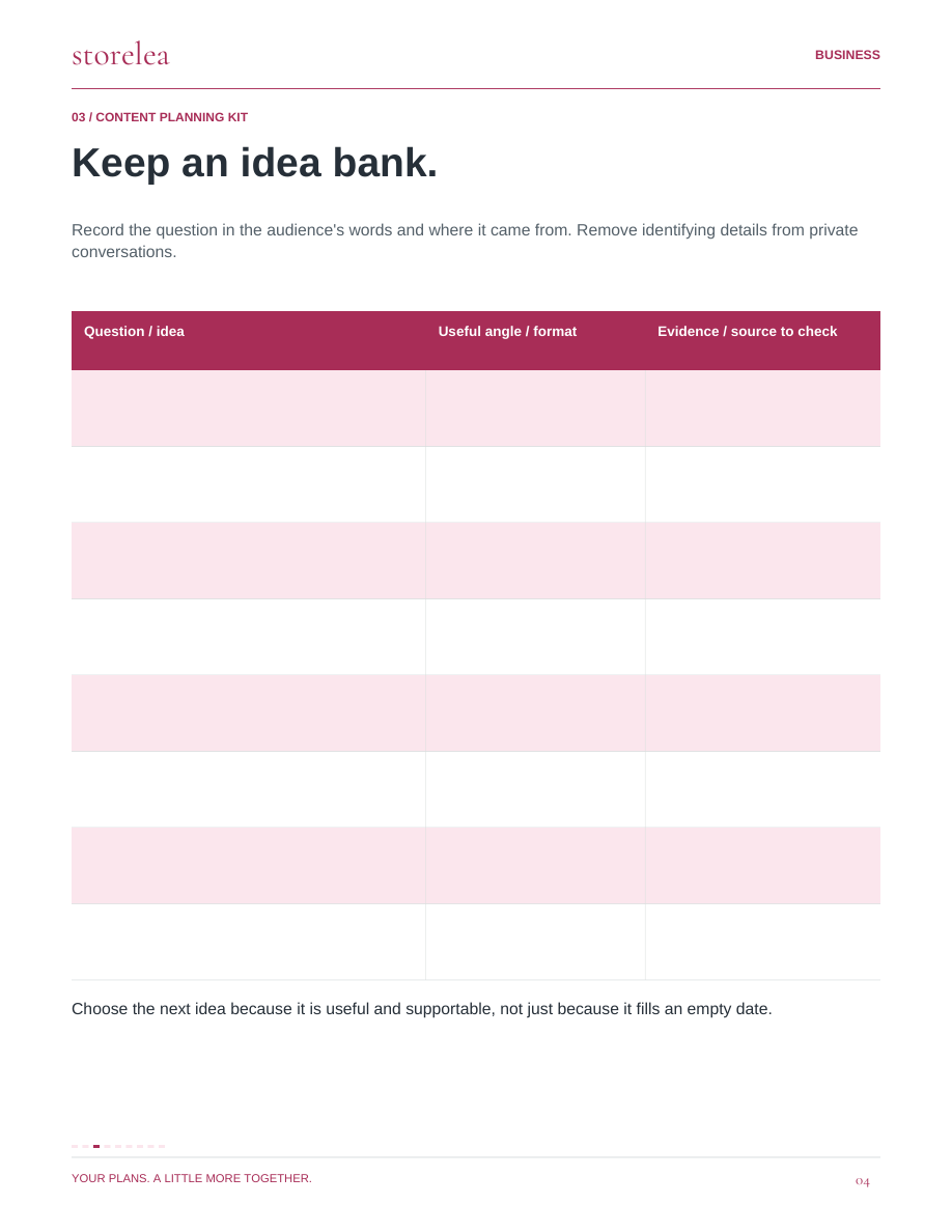 Page 4 of The Content Planning Kit