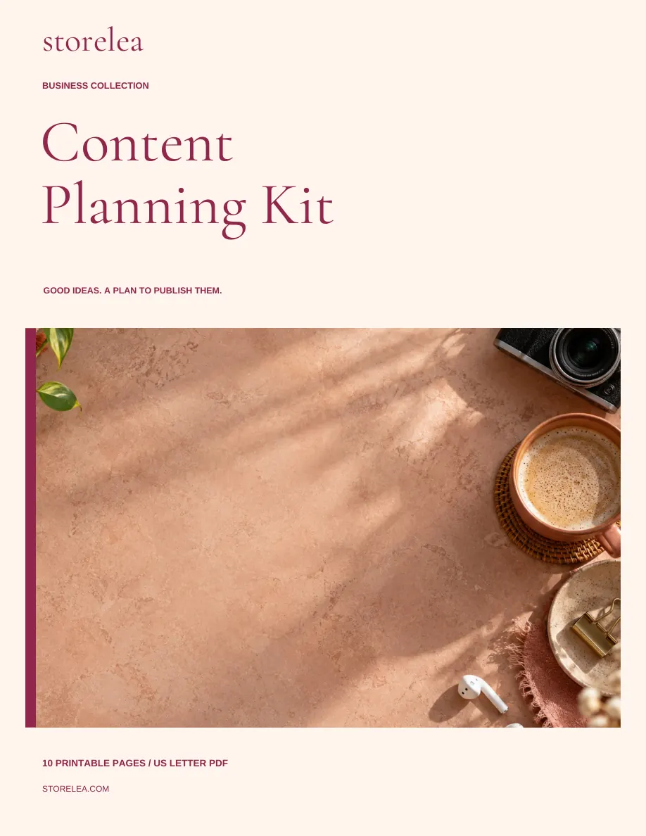 Actual printable guide cover from The Content Planning Kit