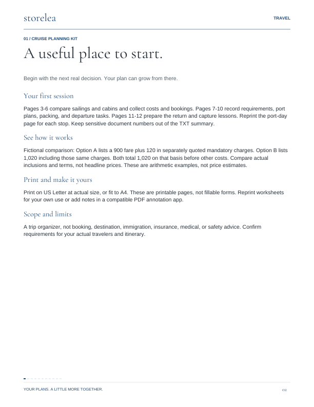 Page 2 of The Cruise Planning Kit