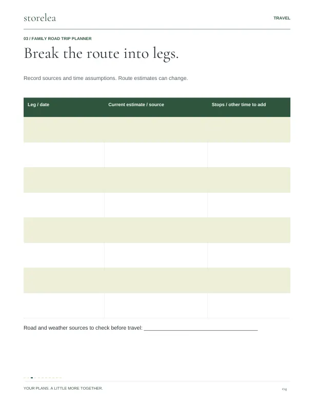 Page 4 of The Family Road Trip Planner