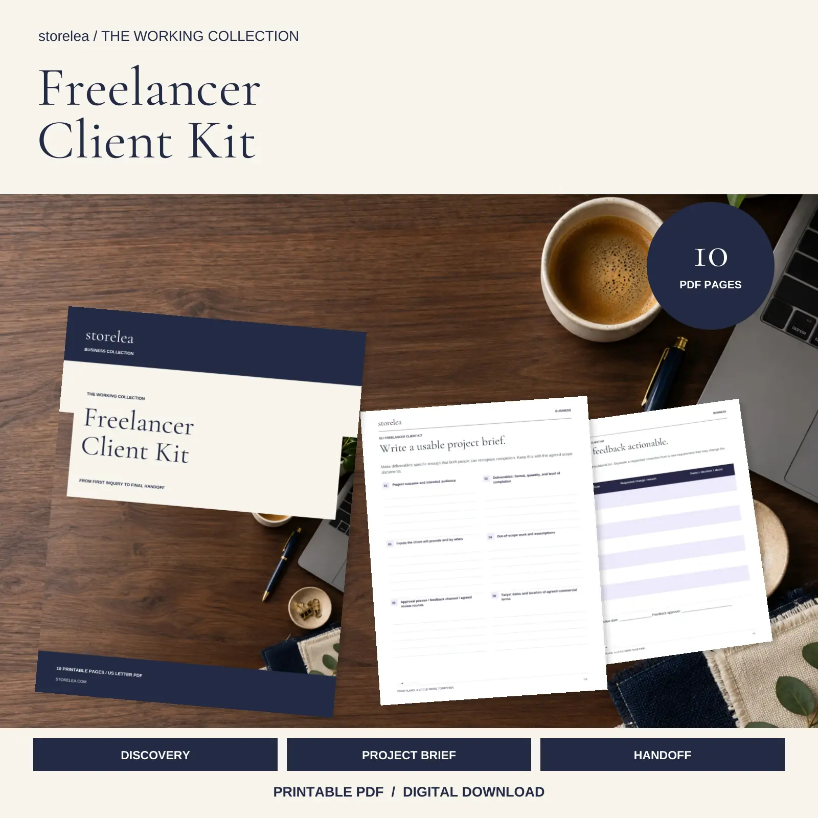 Preview of the included pages in The Freelancer Client Kit