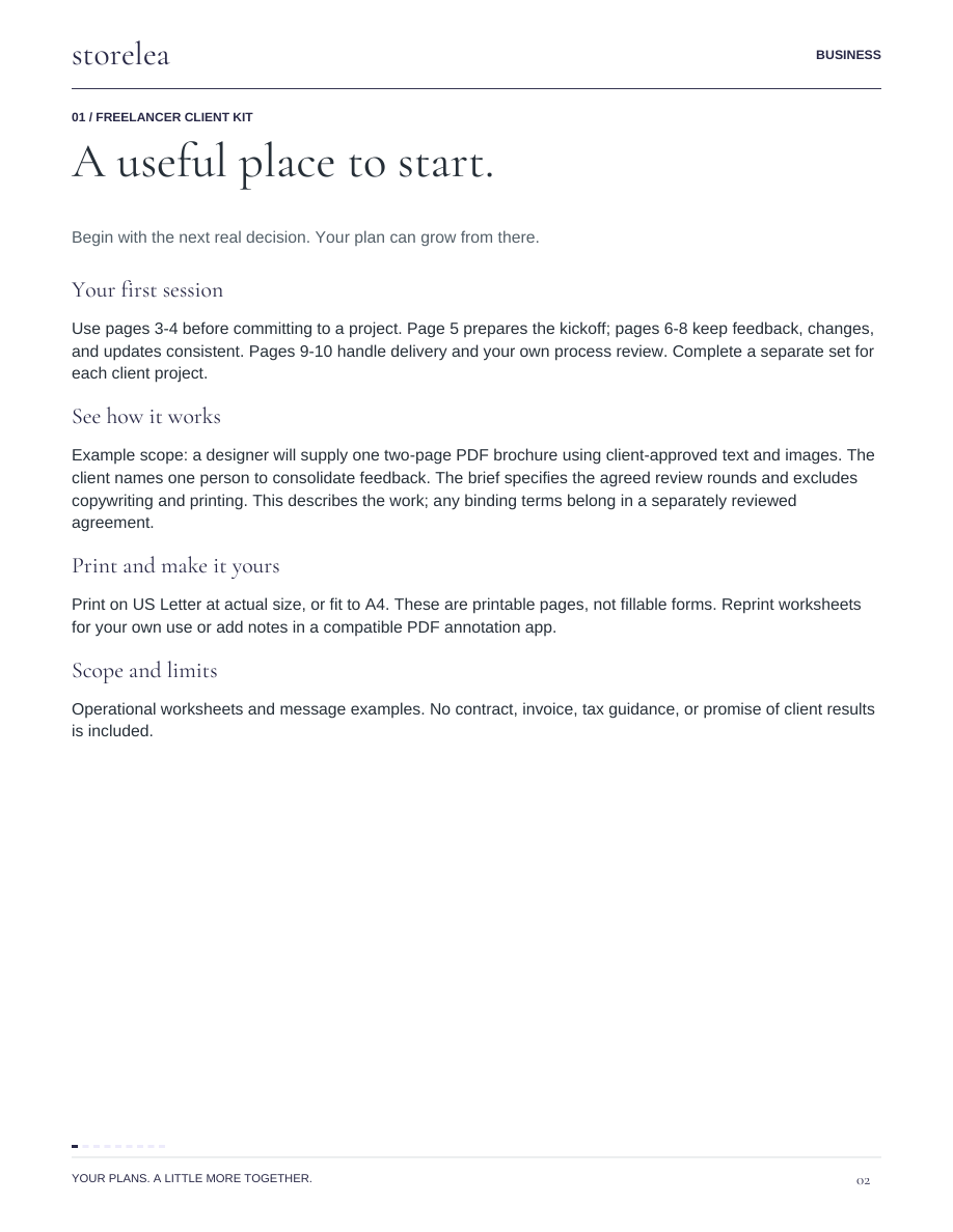 Page 2 of The Freelancer Client Kit