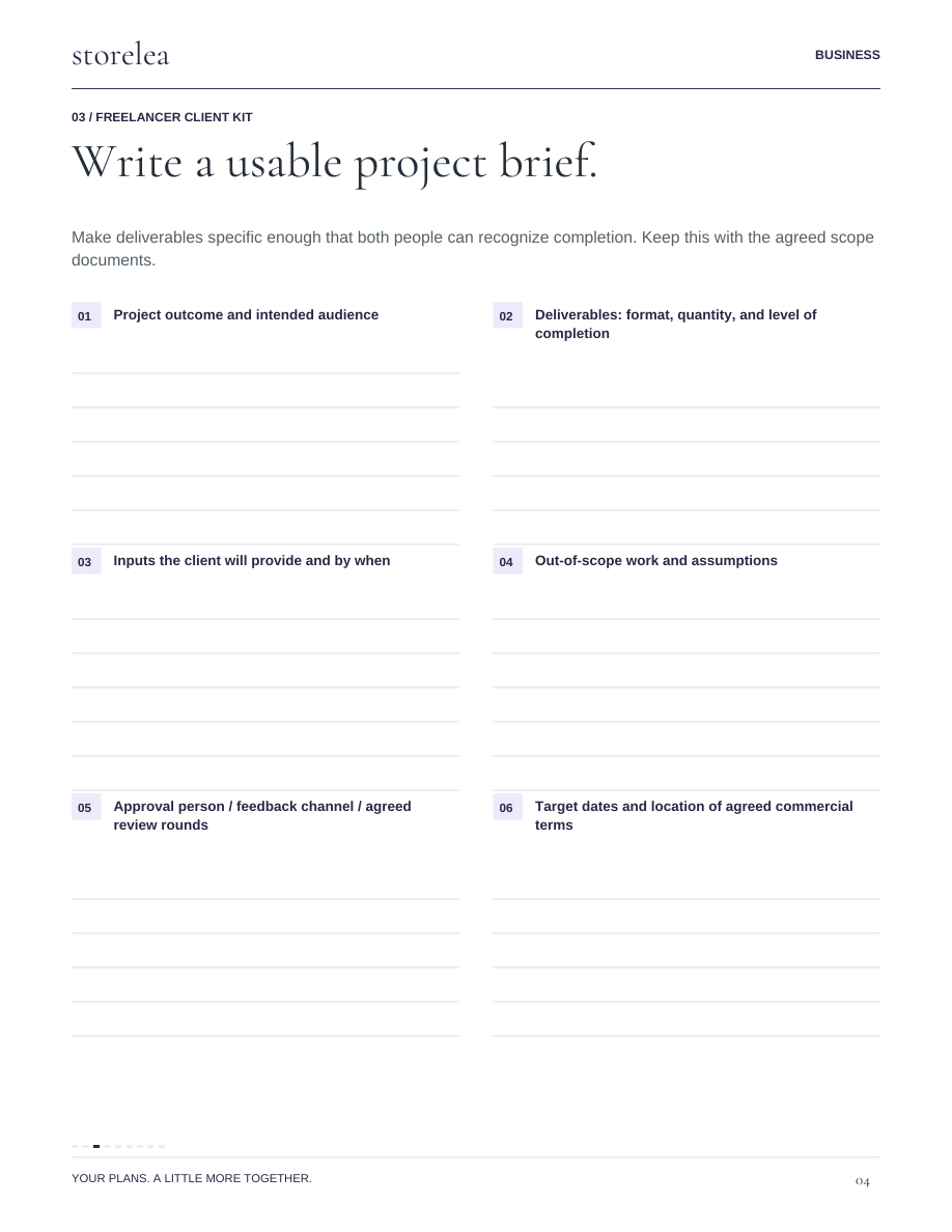 Page 4 of The Freelancer Client Kit