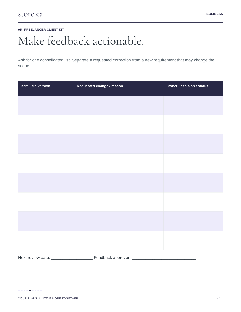 Page 6 of The Freelancer Client Kit