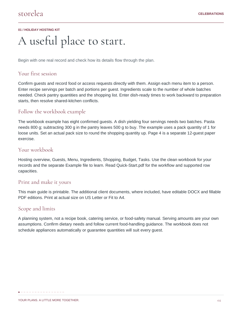 Page 2 of The Holiday Hosting Kit