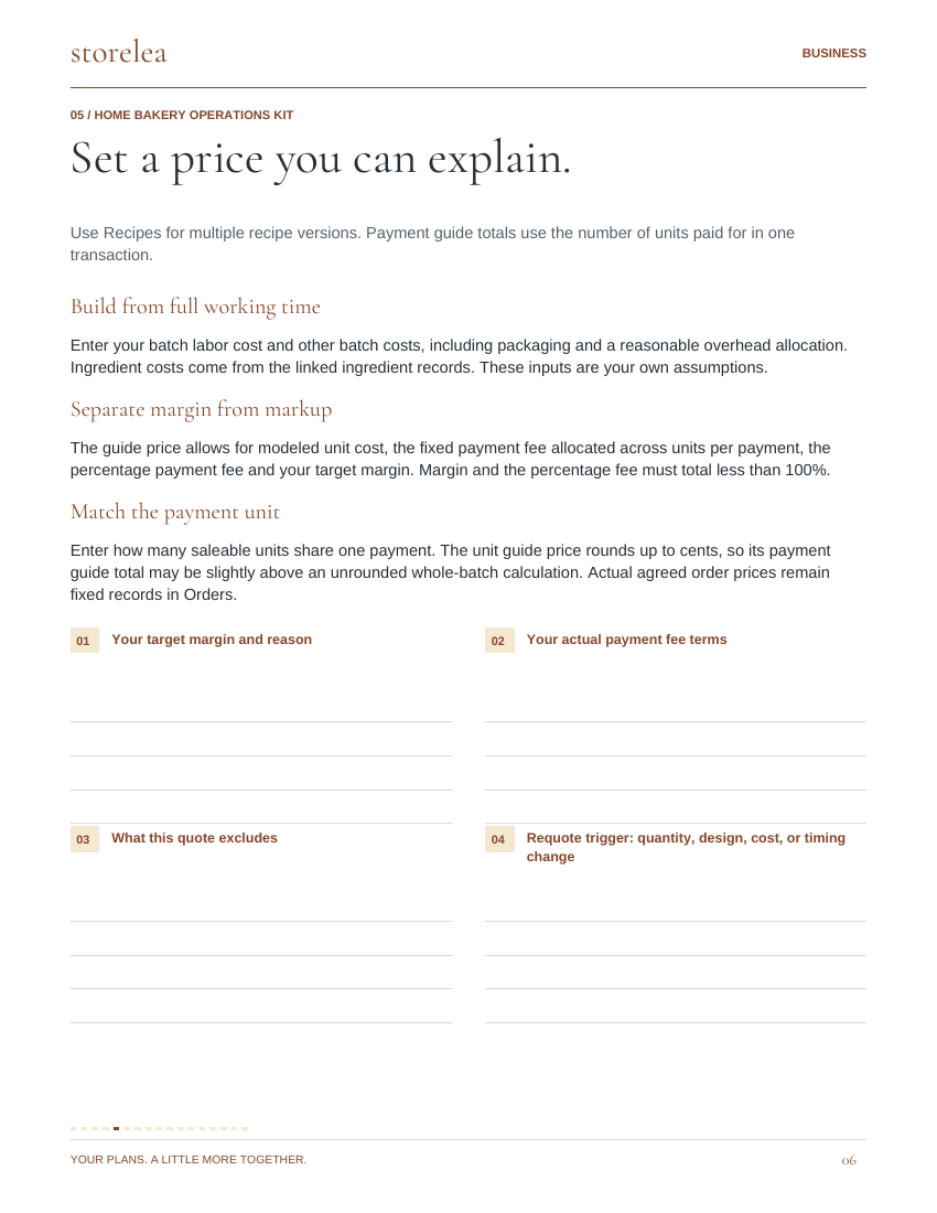 Page 6 of The Home Bakery Operations Kit