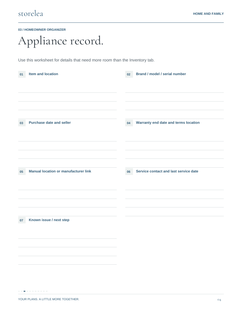 Page 4 of The Homeowner Organizer