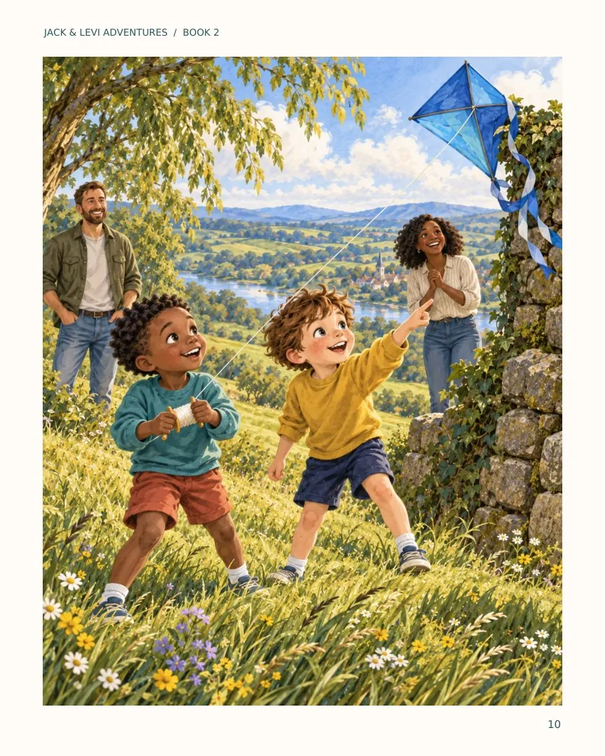 Page 10 of Jack and Levi and the Kite on Willow Hill