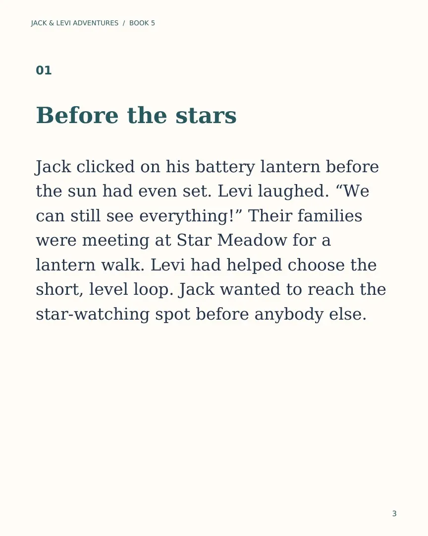 Page 3 of Jack and Levi and the Lanterns at Star Meadow