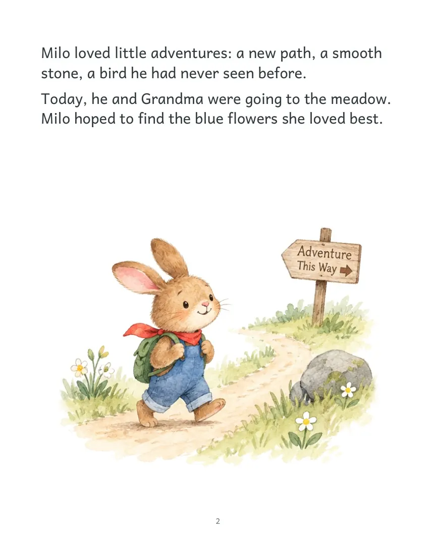 Page 2 of Milo’s Brave Little Step