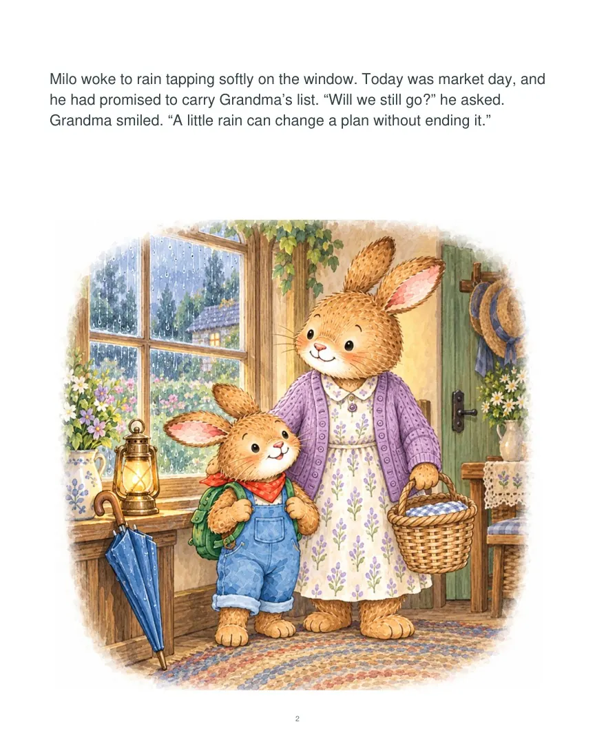 Page 2 of Milo and the Lantern in the Rain