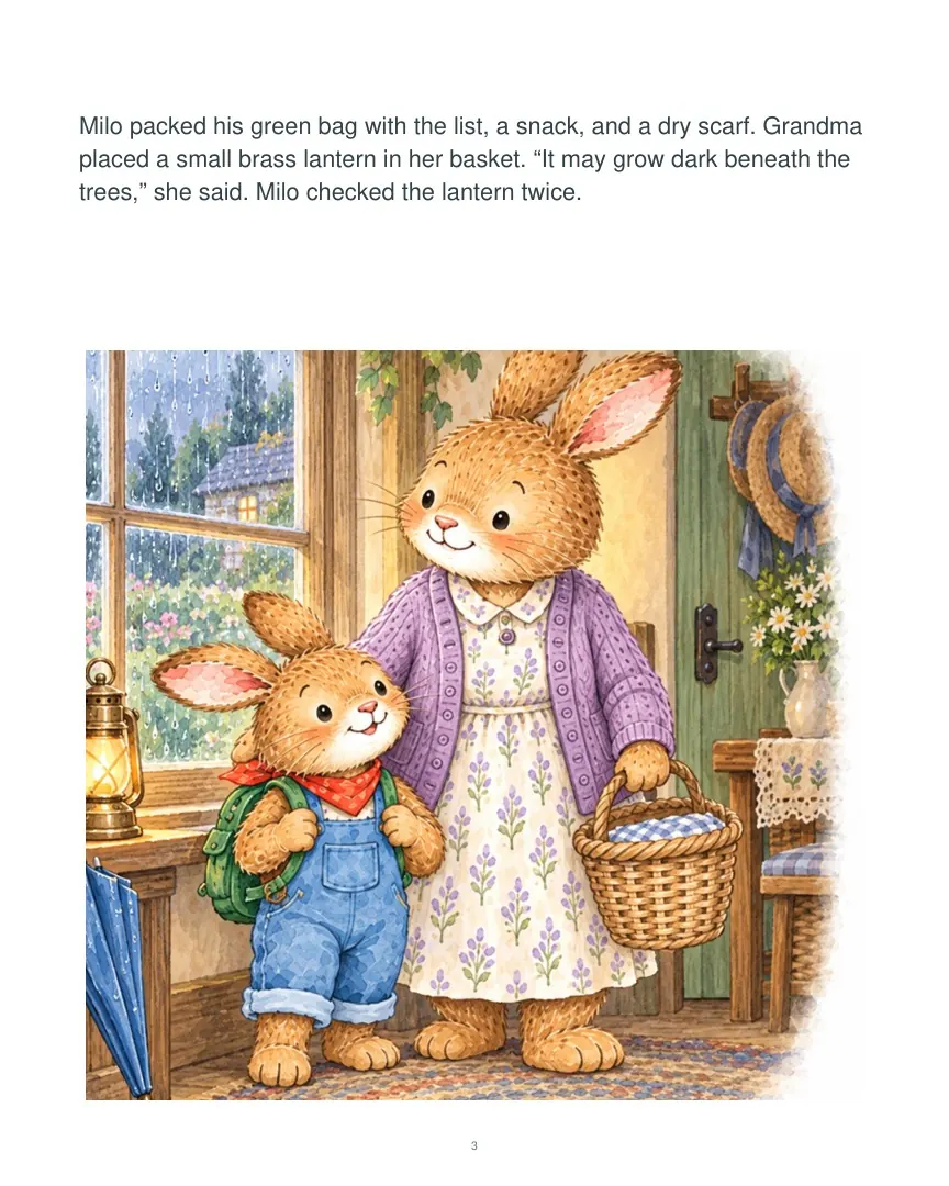 Page 3 of Milo and the Lantern in the Rain