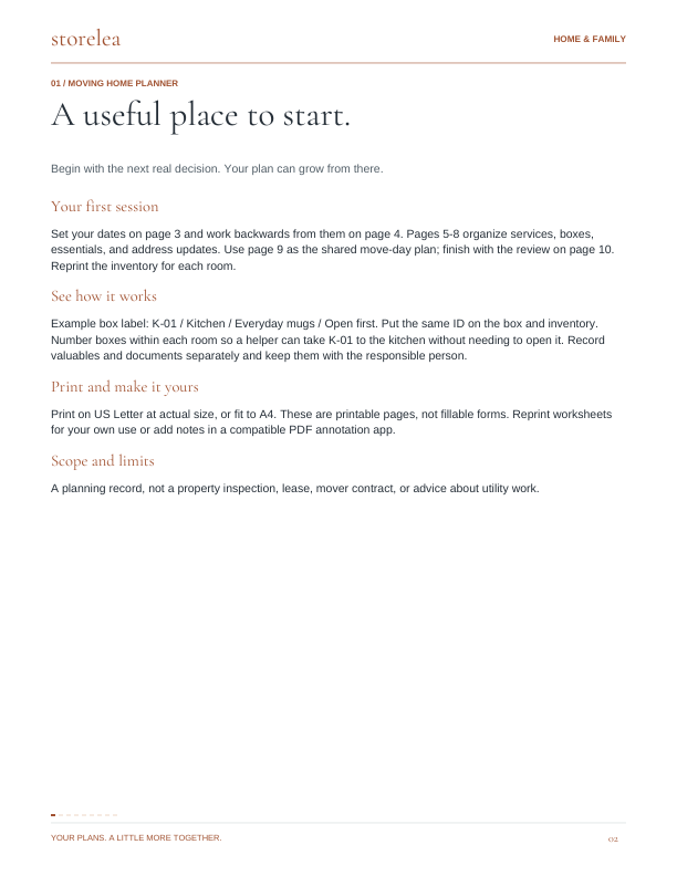 Page 2 of The Moving Home Planner