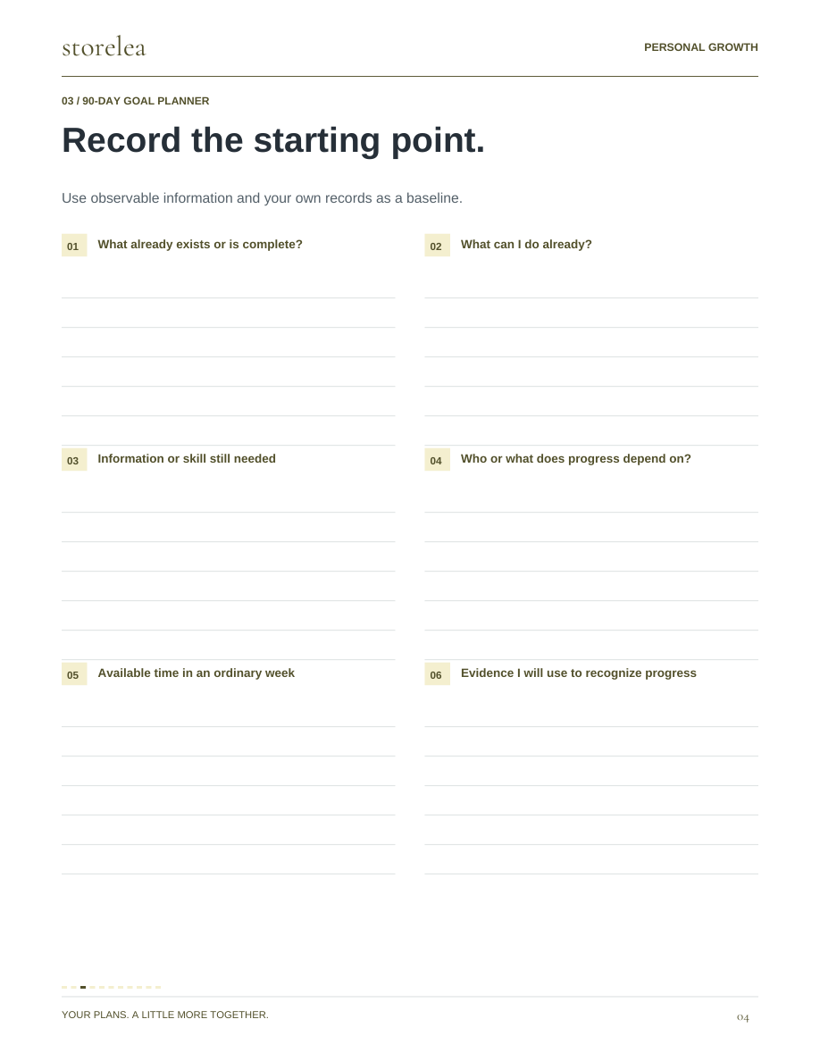 Page 4 of The 90-Day Goal Planner