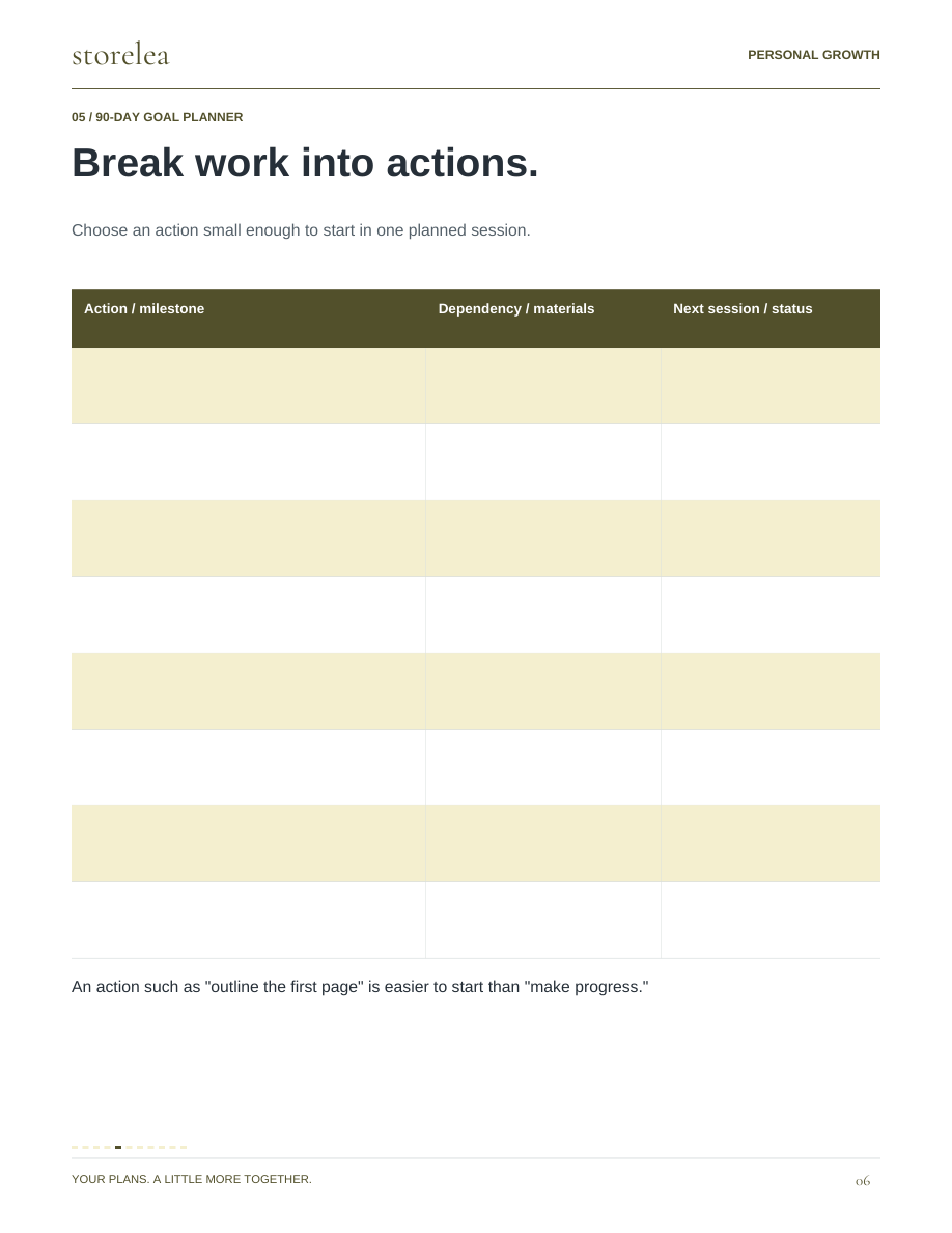 Page 6 of The 90-Day Goal Planner