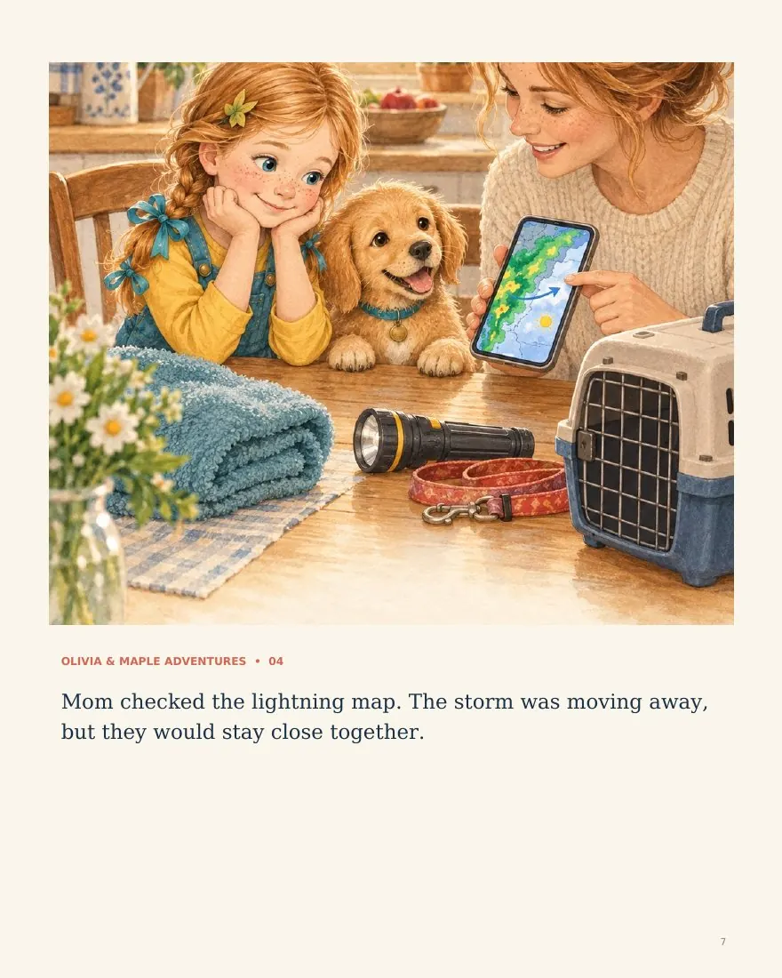 Actual page 7 from Olivia and Maple and the Stormy Shed