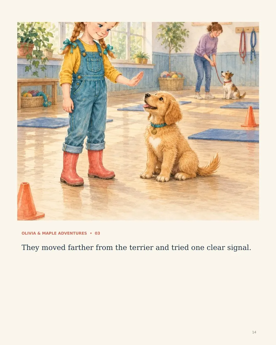 Actual page 14 from Olivia and Maple Learn to Listen