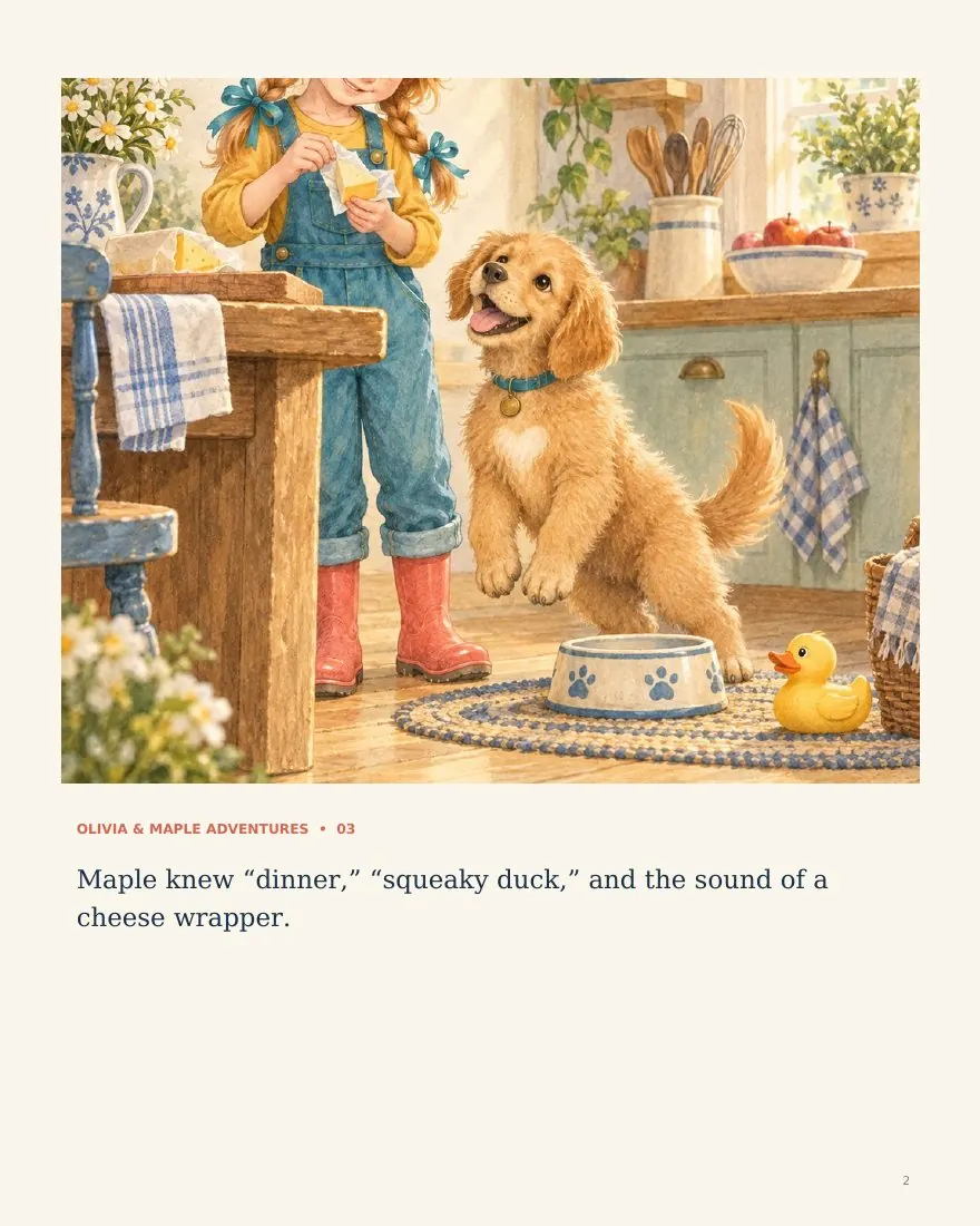 Actual page 2 from Olivia and Maple Learn to Listen