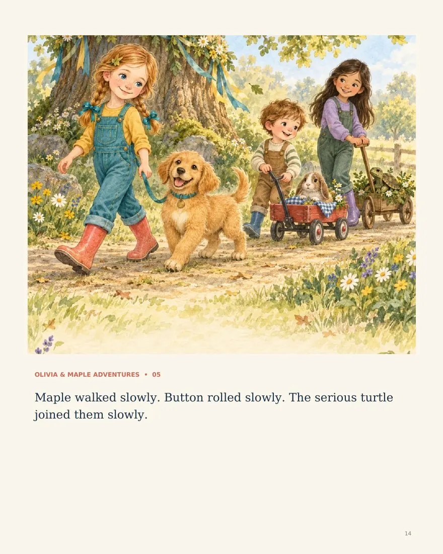 Actual page 14 from Olivia and Maple’s Pet Parade