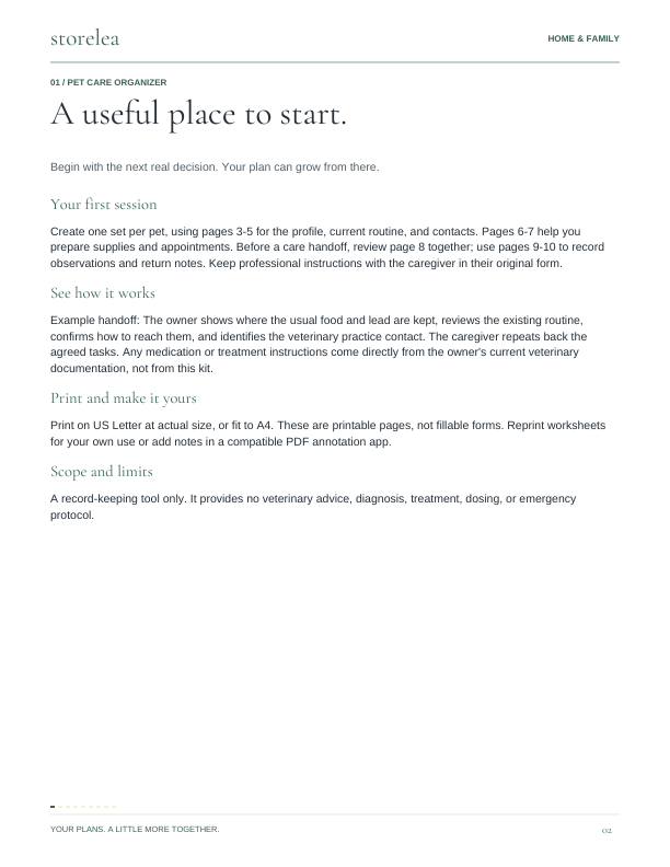 Page 2 of The Pet Care Organizer