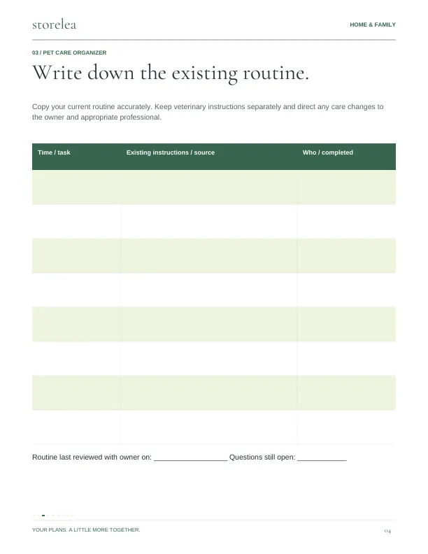Page 4 of The Pet Care Organizer
