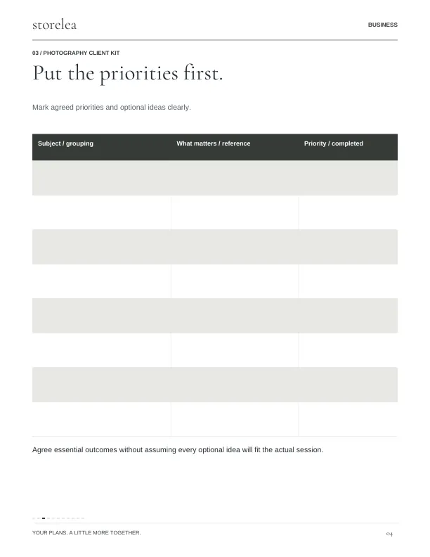 Page 4 of The Photography Client Kit