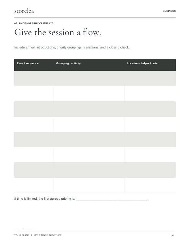 Page 6 of The Photography Client Kit