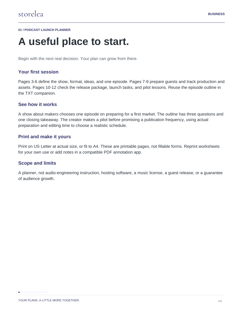 Page 2 of The Podcast Launch Planner