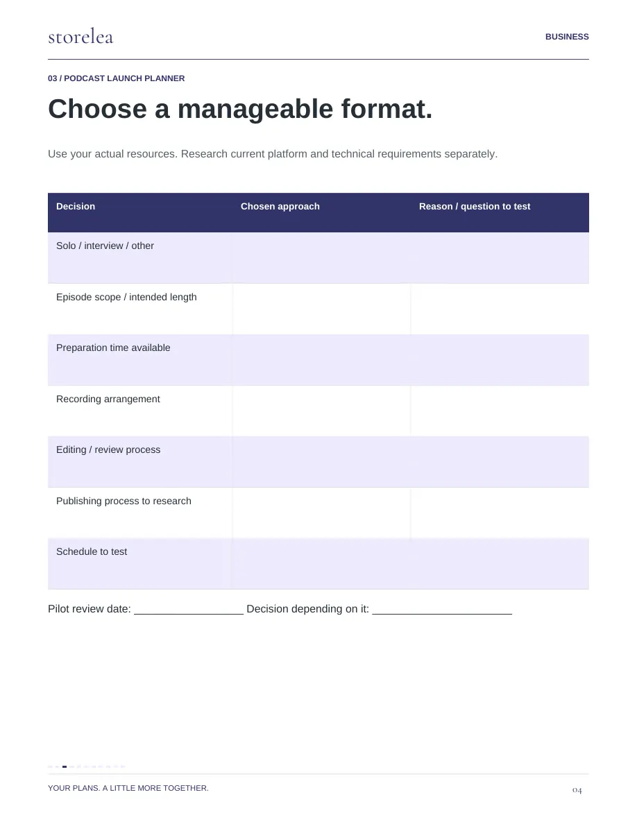 Page 4 of The Podcast Launch Planner