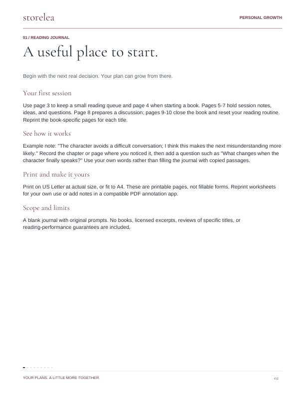 Page 2 of The Reading Journal