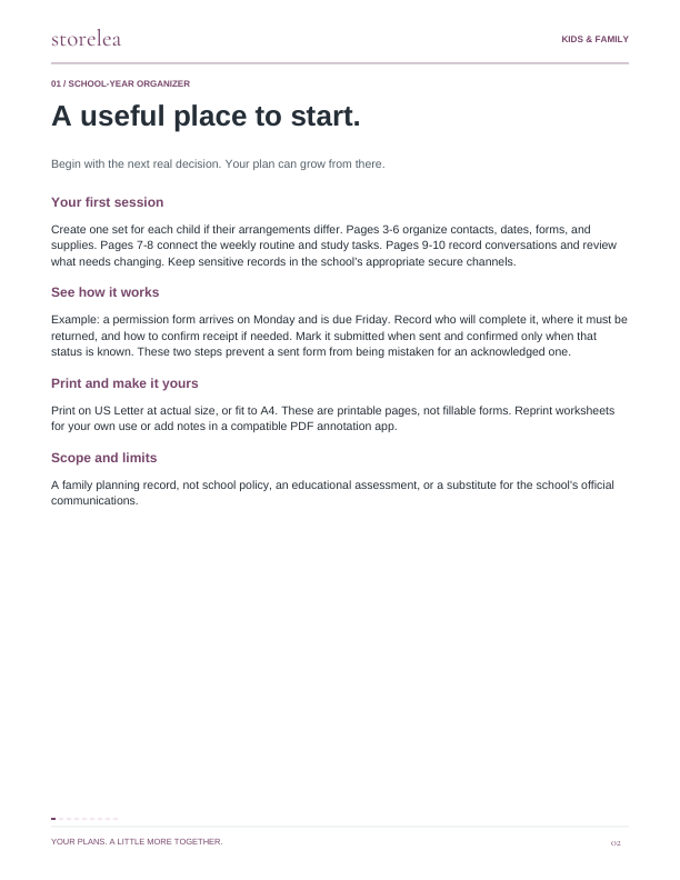 Page 2 of The School-Year Organizer