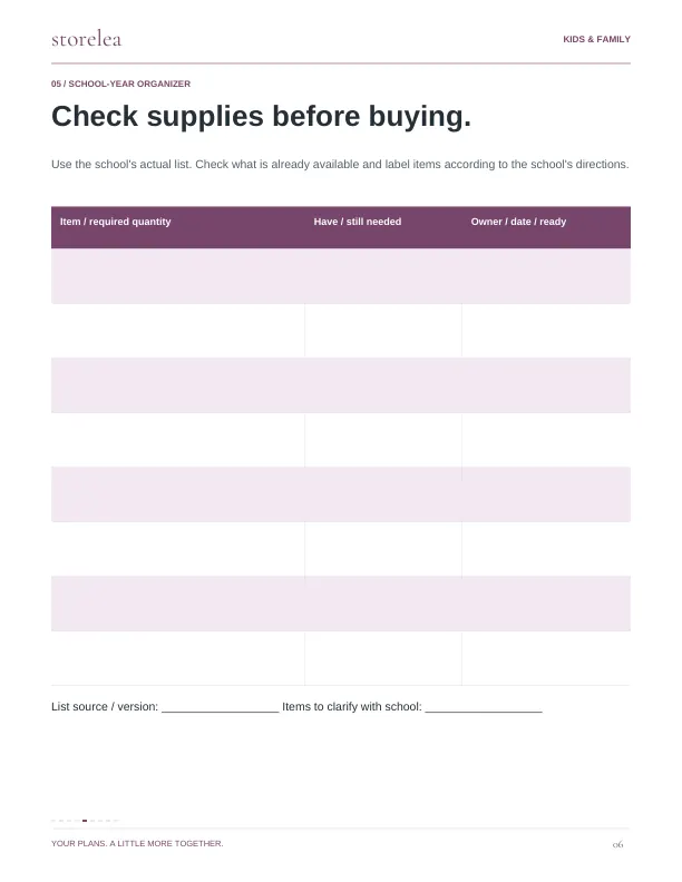 Page 6 of The School-Year Organizer