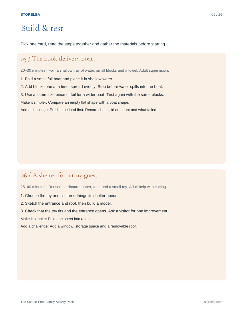 Page 6 of The Screen-Free Family Activity Pack