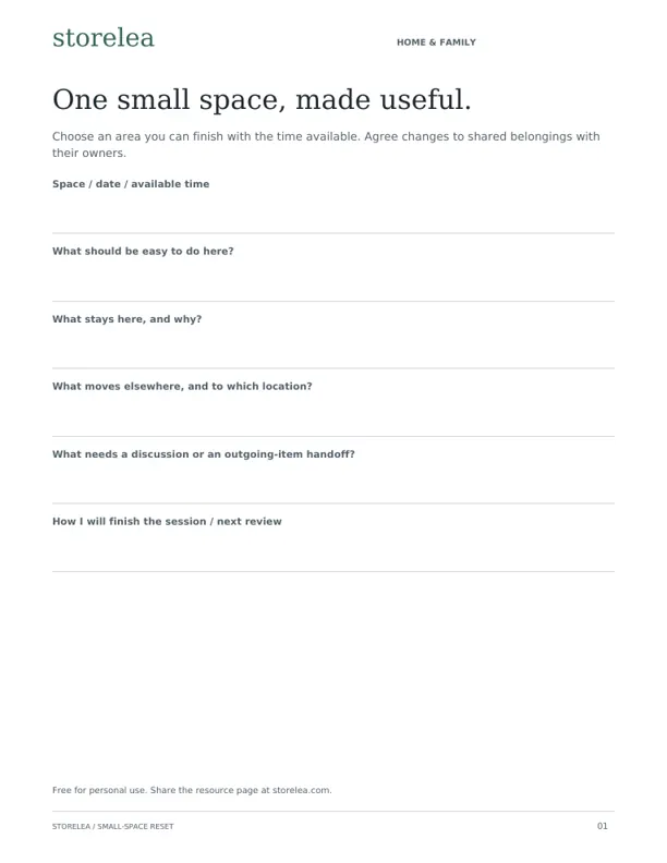 Actual Small-Space Reset printable
