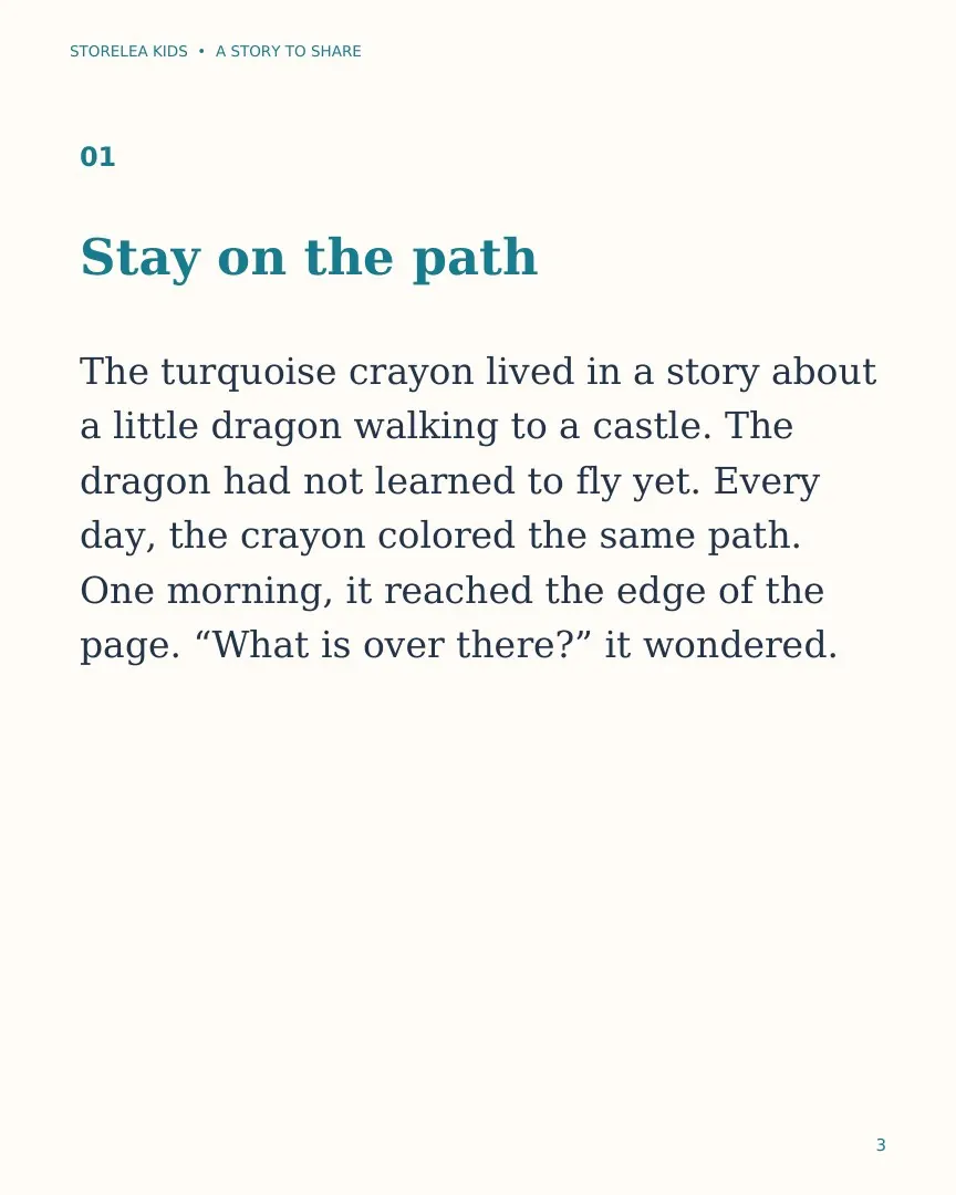 Page 3 of The Crayon That Drew Outside the Story