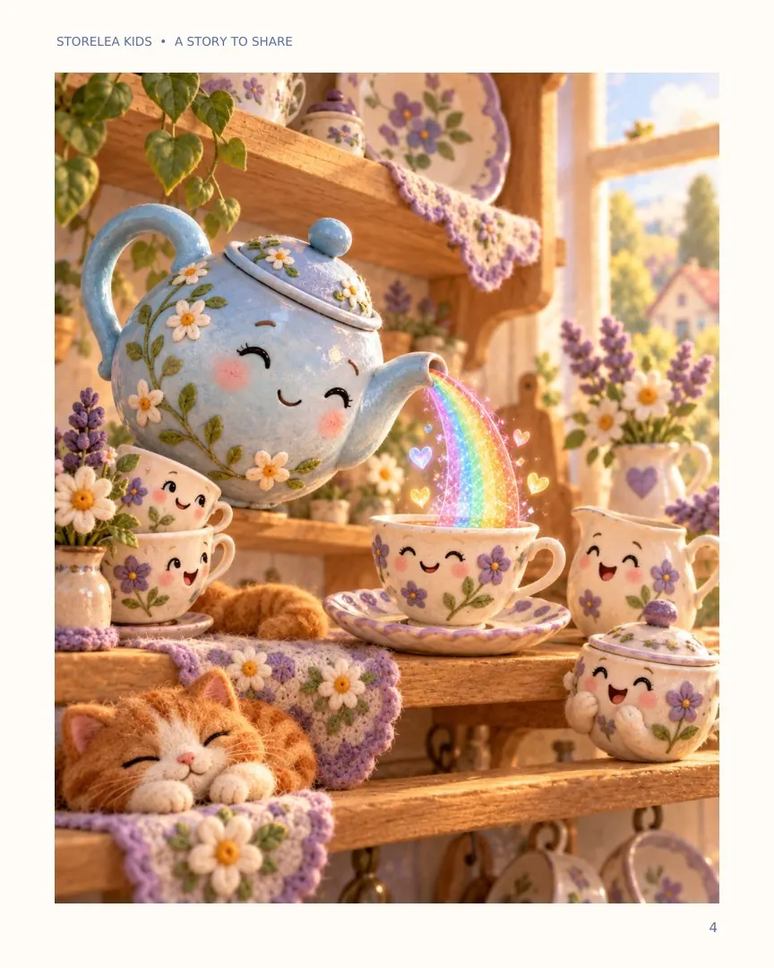 Page 4 of The Teapot That Poured Tiny Rainbows
