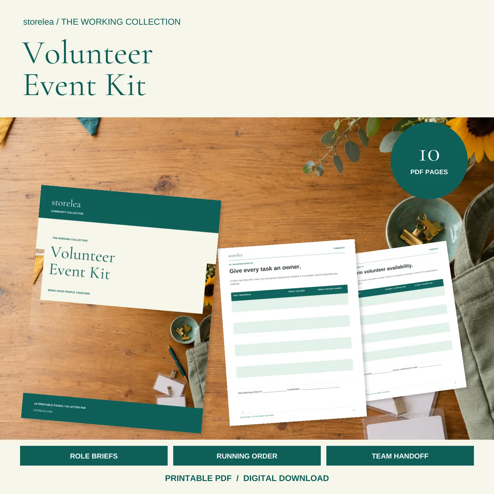 Preview of the included pages in The Volunteer Event Kit
