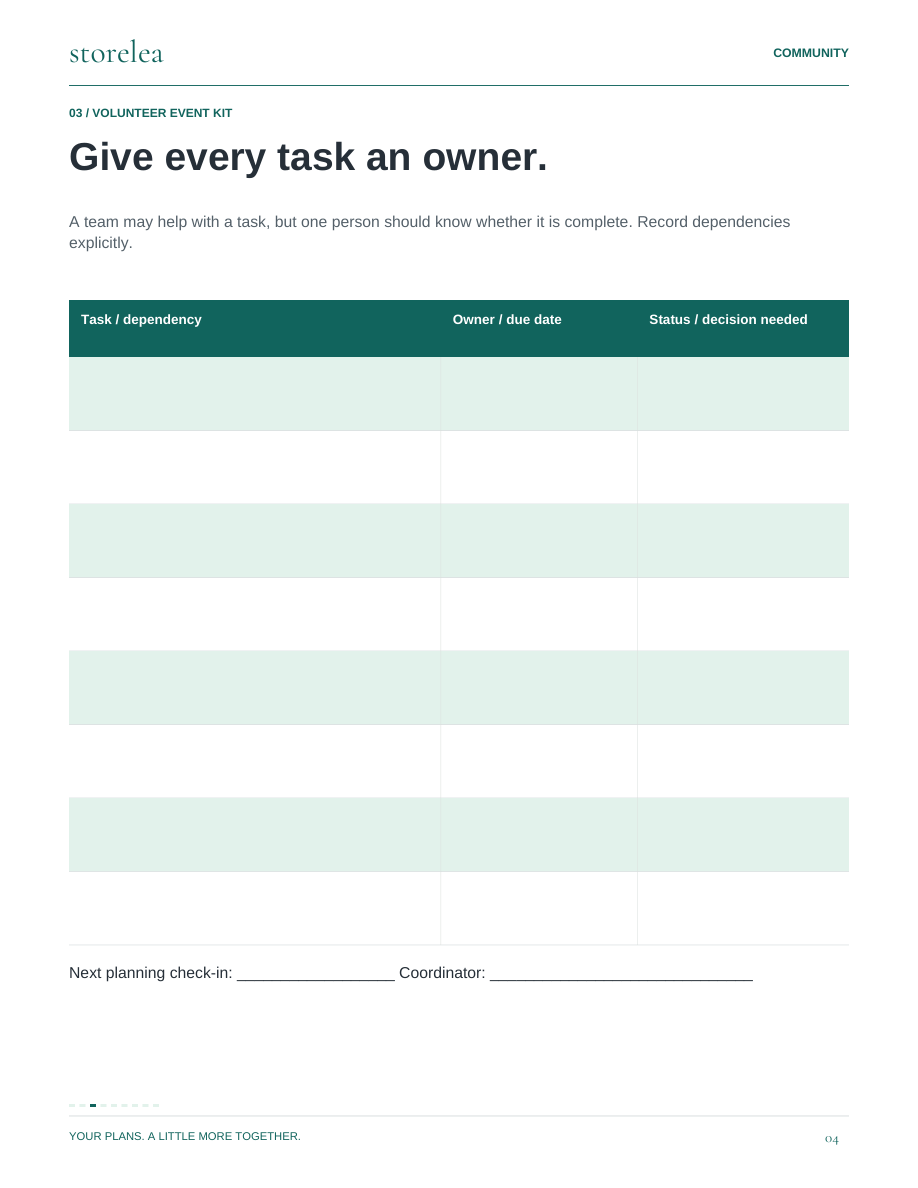 Page 4 of The Volunteer Event Kit