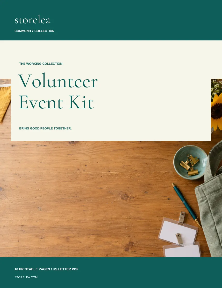 Actual printable guide cover from The Volunteer Event Kit